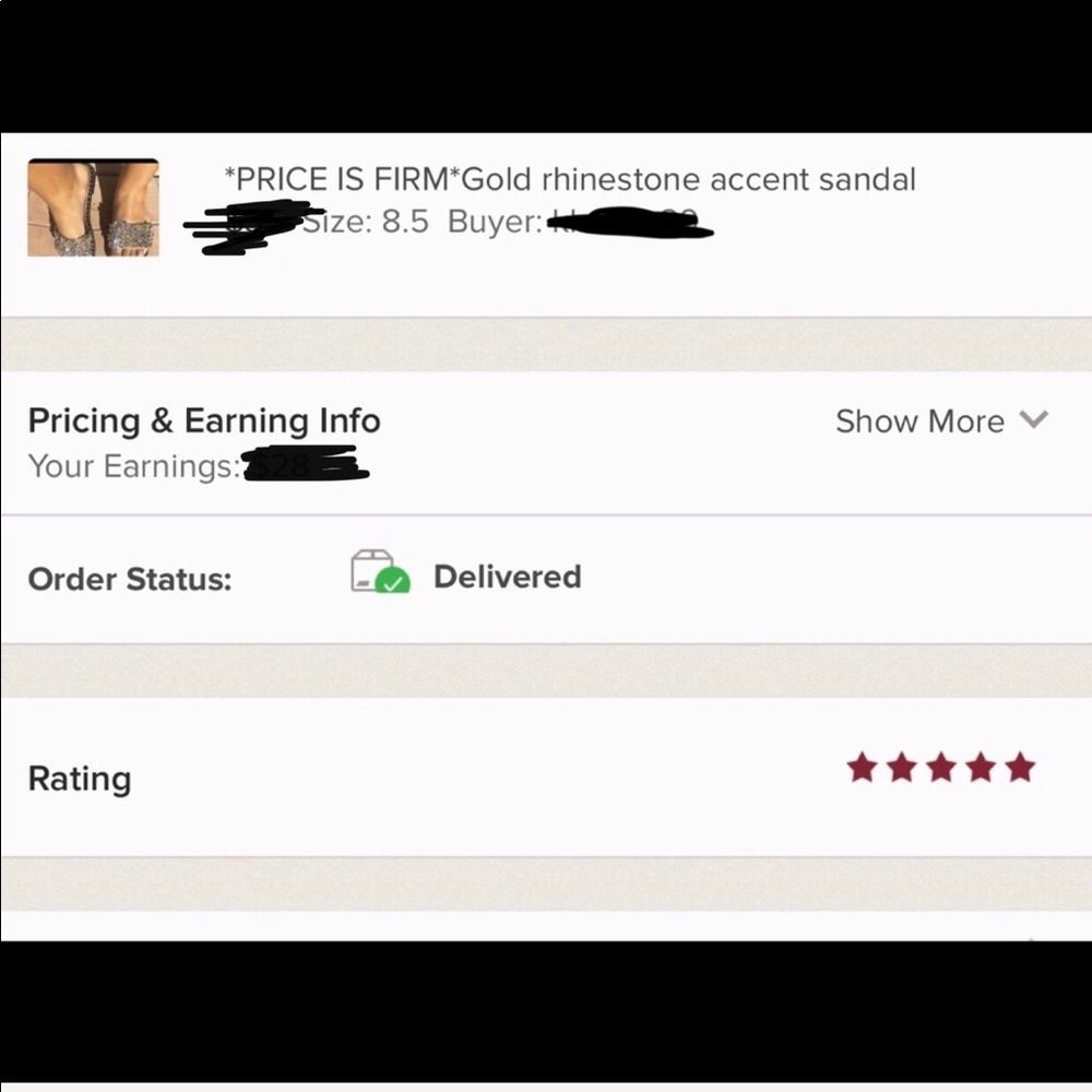 ‼️LAST ONE!!‼️Gold rhinestone embellished h sandal - Picture 6 of 7